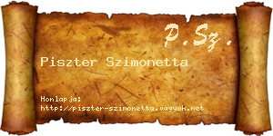 Piszter Szimonetta névjegykártya